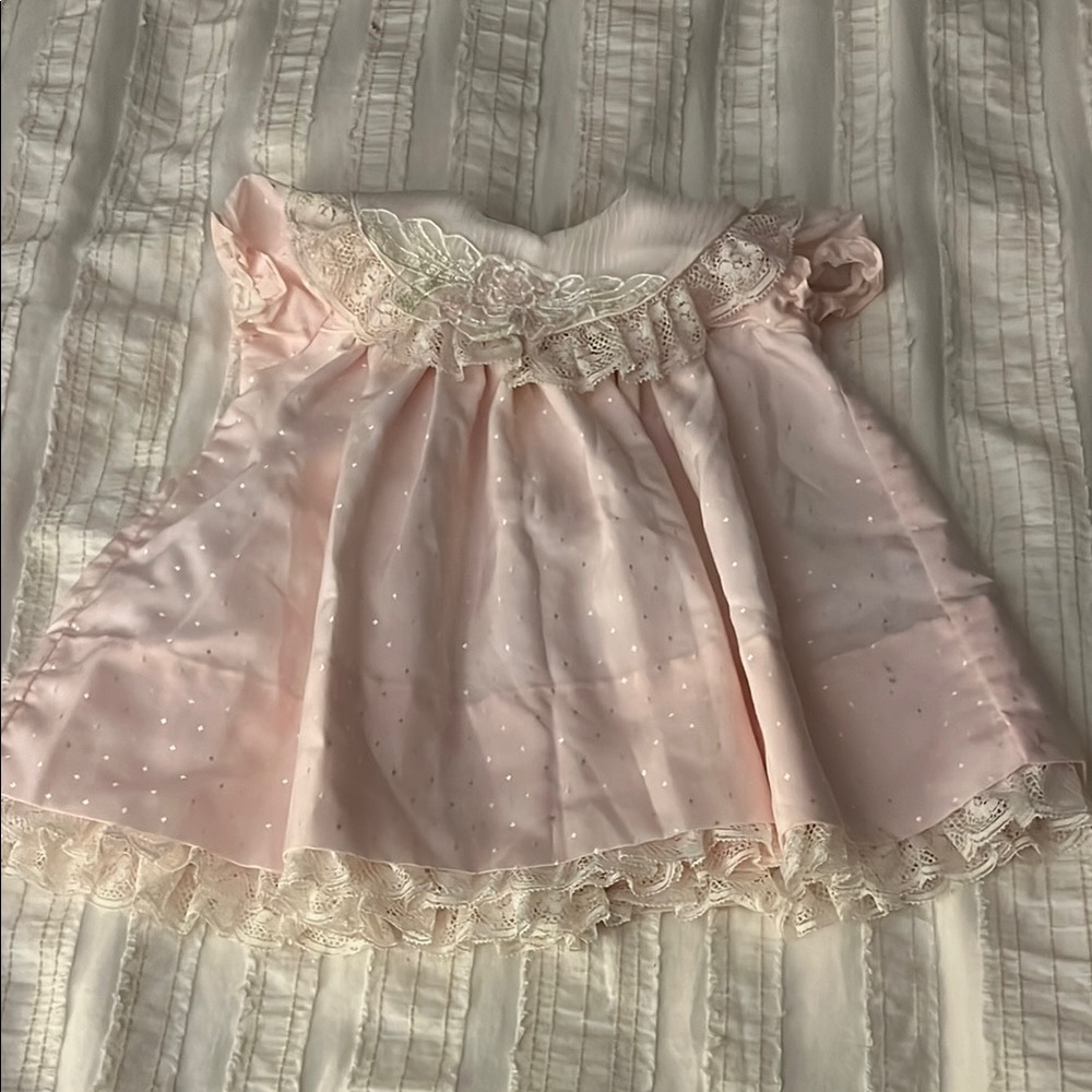 C.I. Castro & Co Vintage Pink Lace Baby Dress
